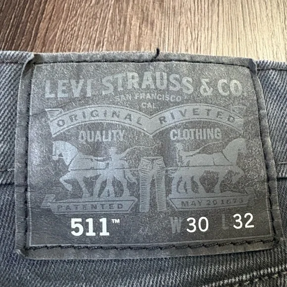 Levi’s 511 Slim Fit Jeans Men’s 30x32 Washed Black - Picture 2 of 11
